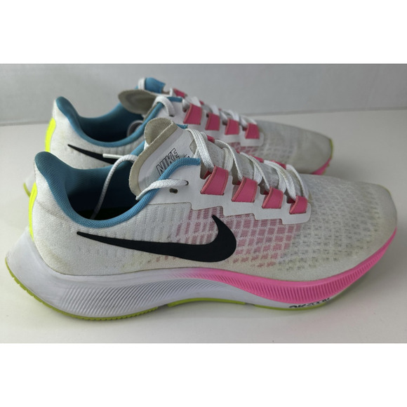 Nike Womens Air Zoom Pegasus 37 White Pink Glow Running Shoes Size 9 Sneakers - Picture 2 of 16